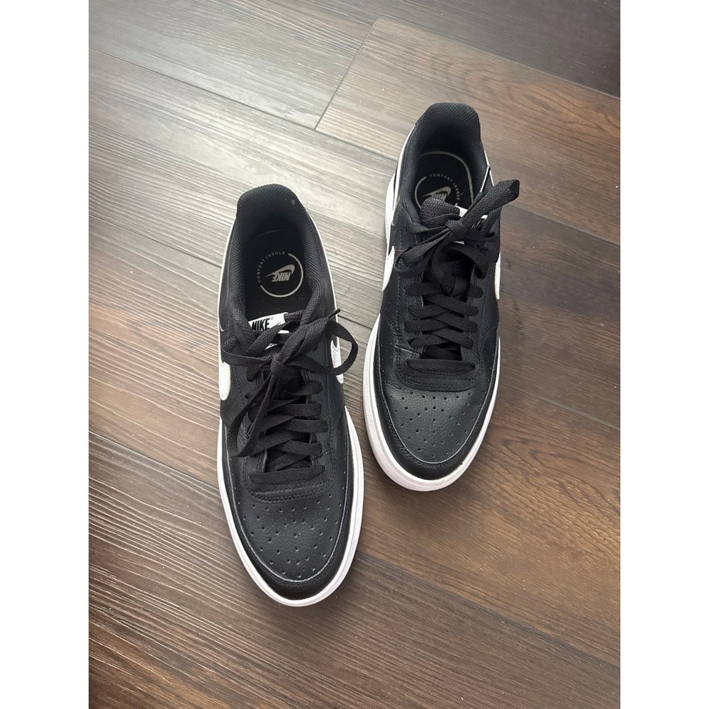 Nike Court Vision Alta Platform Sneakers Black White Women 12 Men 10.5